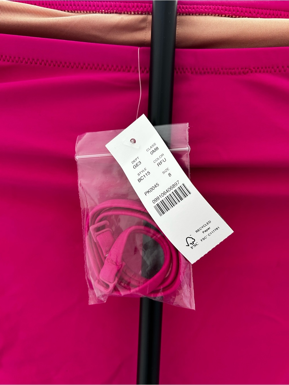 J. Crew Fuchsia Off-Shoulder Ruched One-Piece Swimsuit - Picture 2 of 2